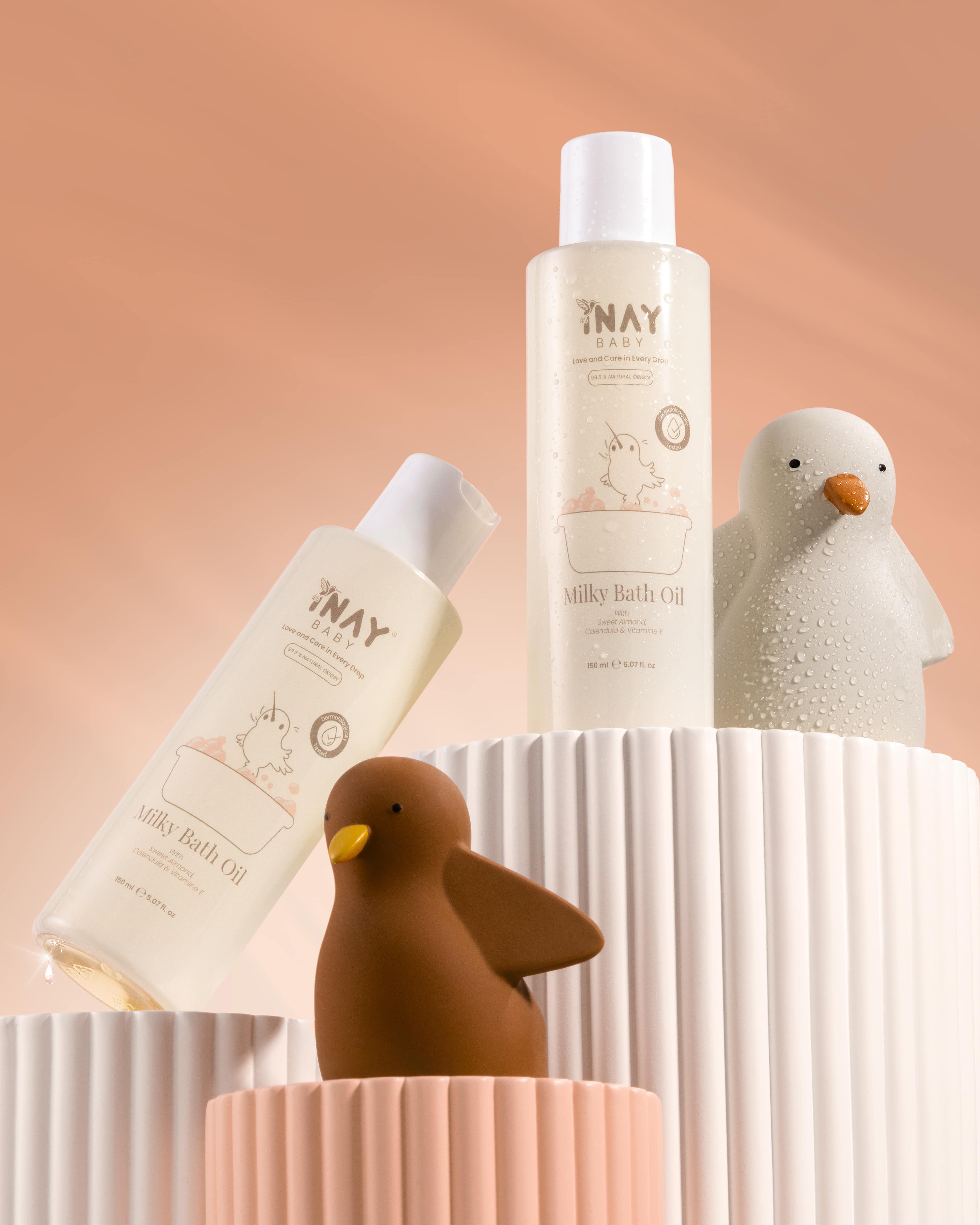 Baby Milky badolie heeft een verzachtende olieformule